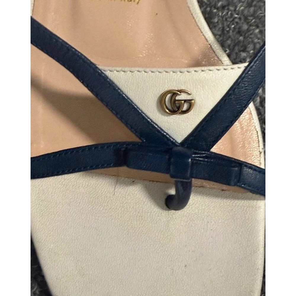 Gucci White Leather Sandals Size 37 - Picture 3 of 7